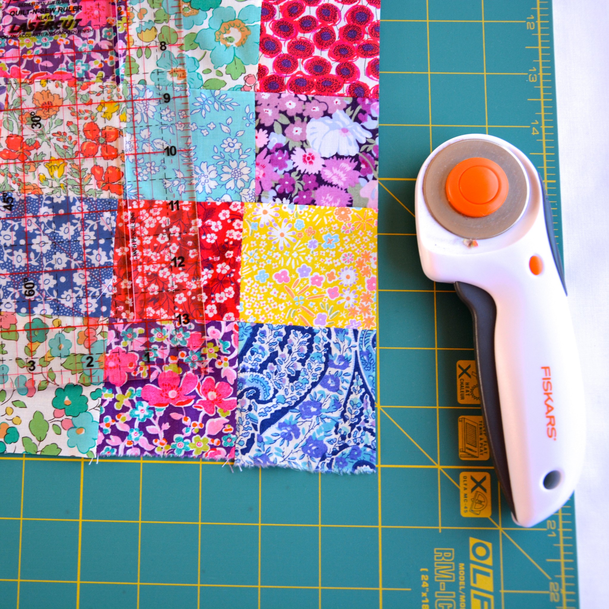 Neaten the edges of the patchwork