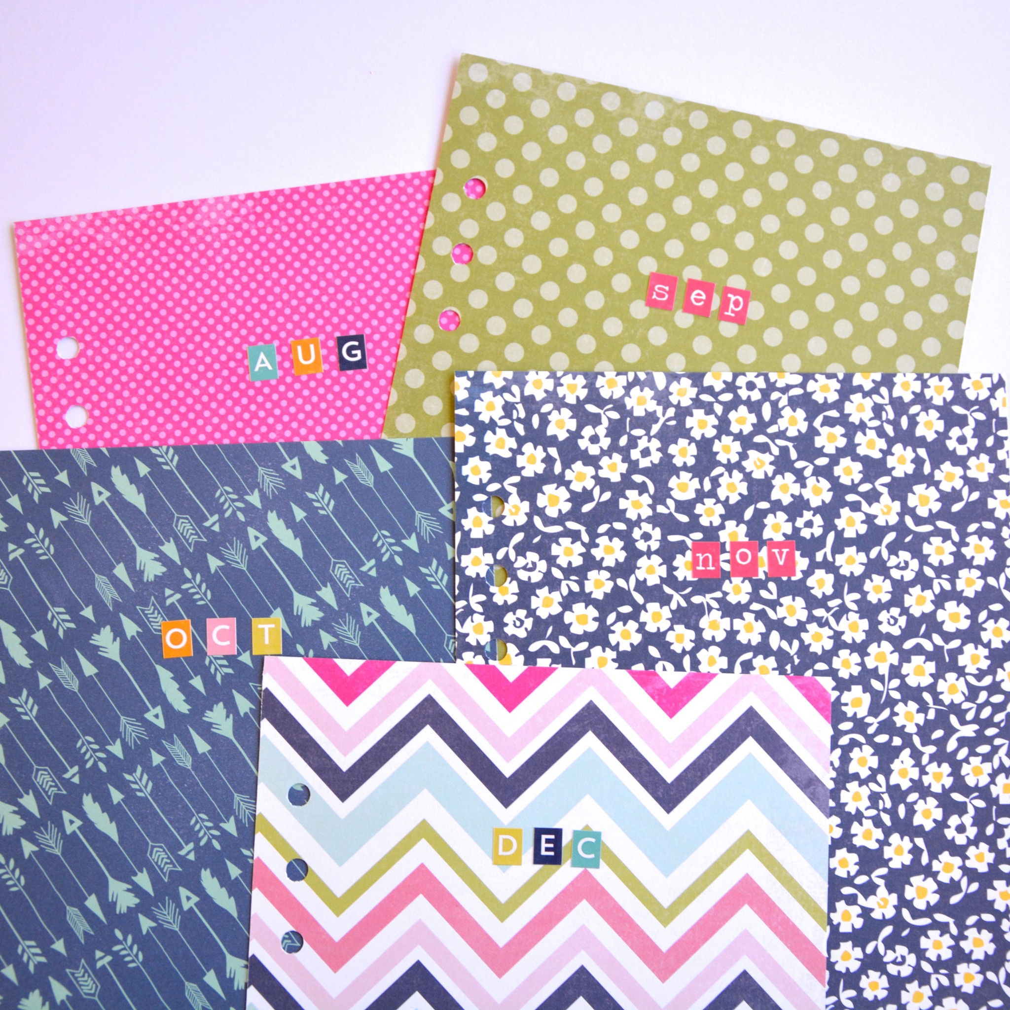 Filofax month dividers