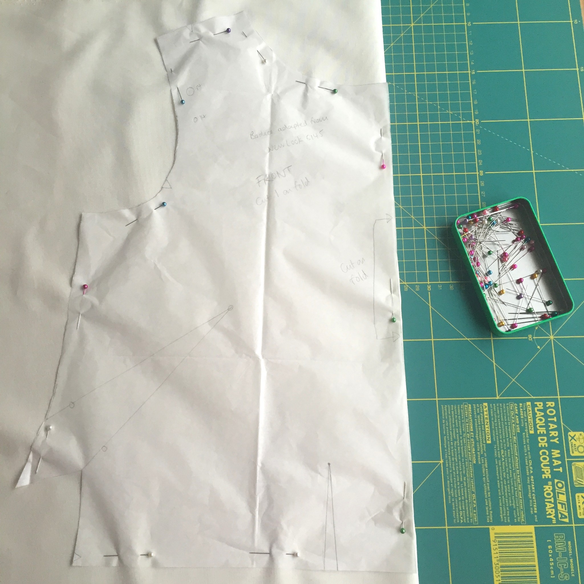 Cutting the bodice pieces