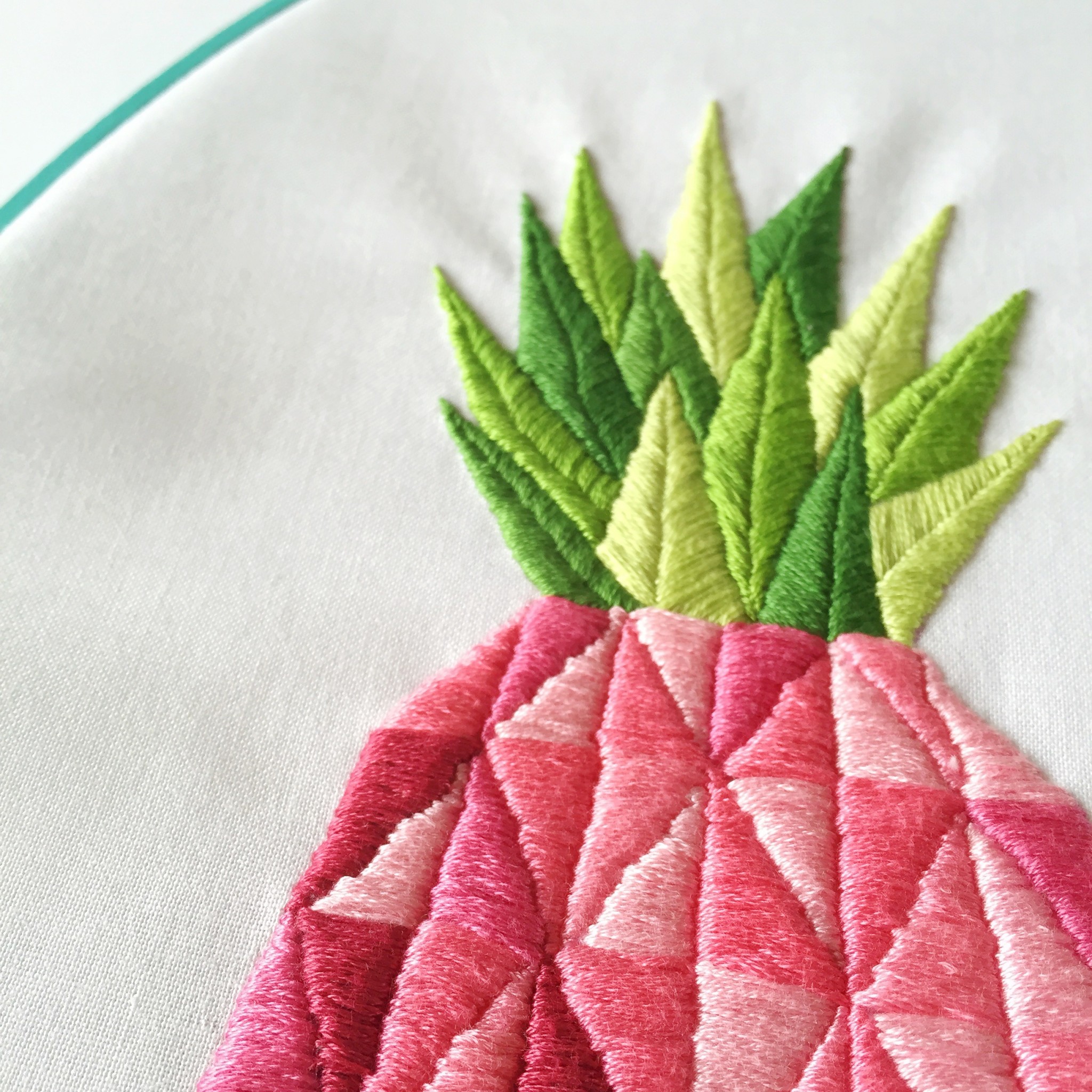 Pink pineapple embroidery | Hello! Hooray!