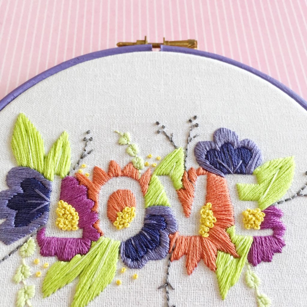 Brynn and Co LOVE embroidery hoop new DMC colours | Hello! Hooray!