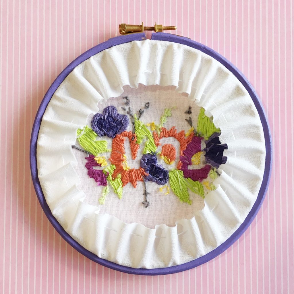 Brynn and Co LOVE embroidery hoop new colours reverse | Hello! Hooray!