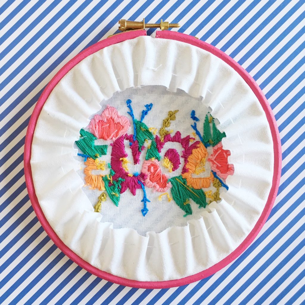 Brynn and Co LOVE embroidery hoop reverse | Hello! Hooray!