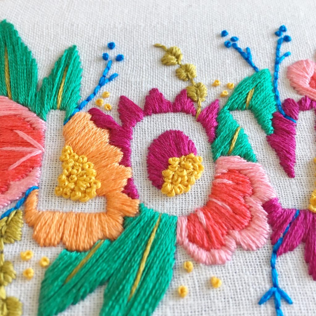 Stitching the Brynn and Co LOVE embroidery hoop | Hello! Hooray!