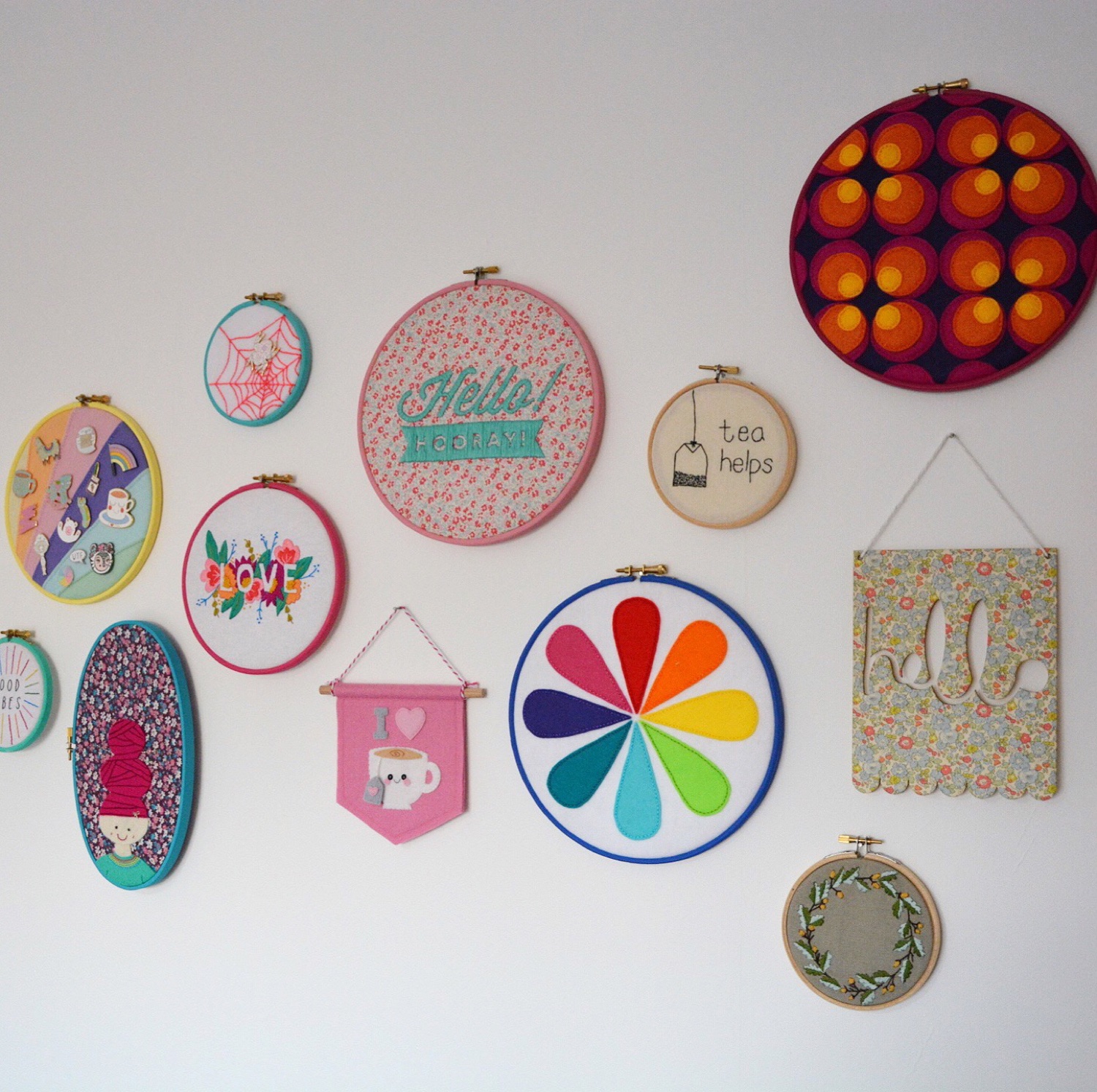 Colourful craft room hoop wall | Hello! Hooray!