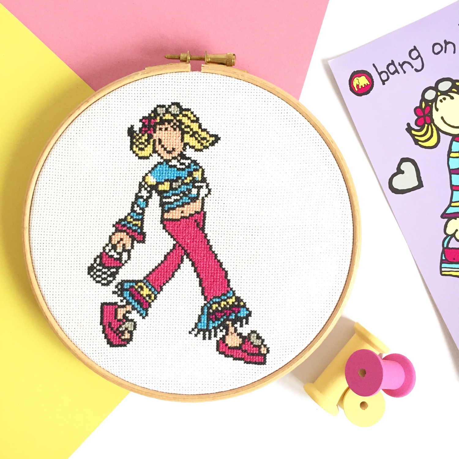 Hannah Hand Makes first cross stitch | Hello! Hooray!