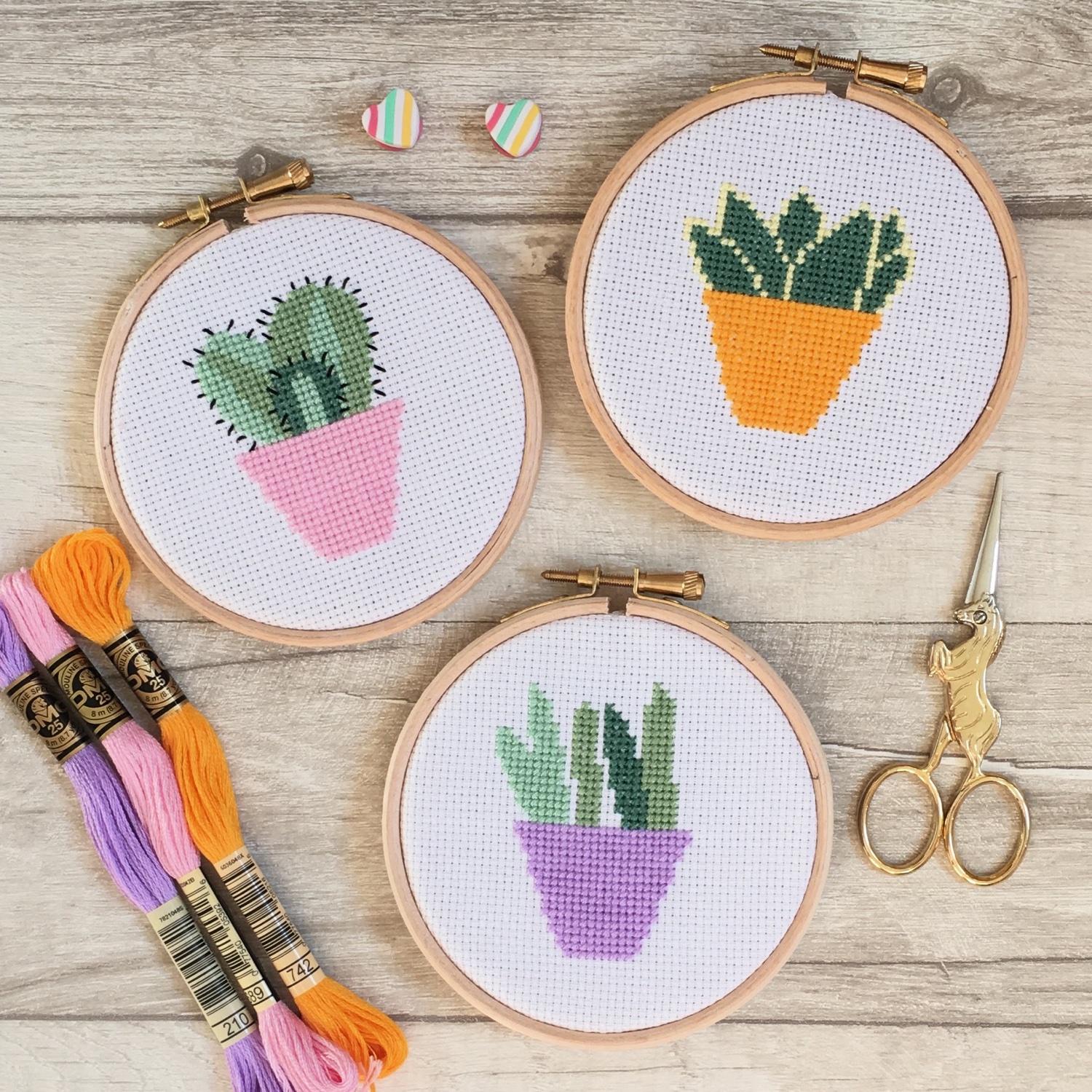 houseplants-cross-stitch-kits by Hannah Hand Makes | Hello! Hooray!