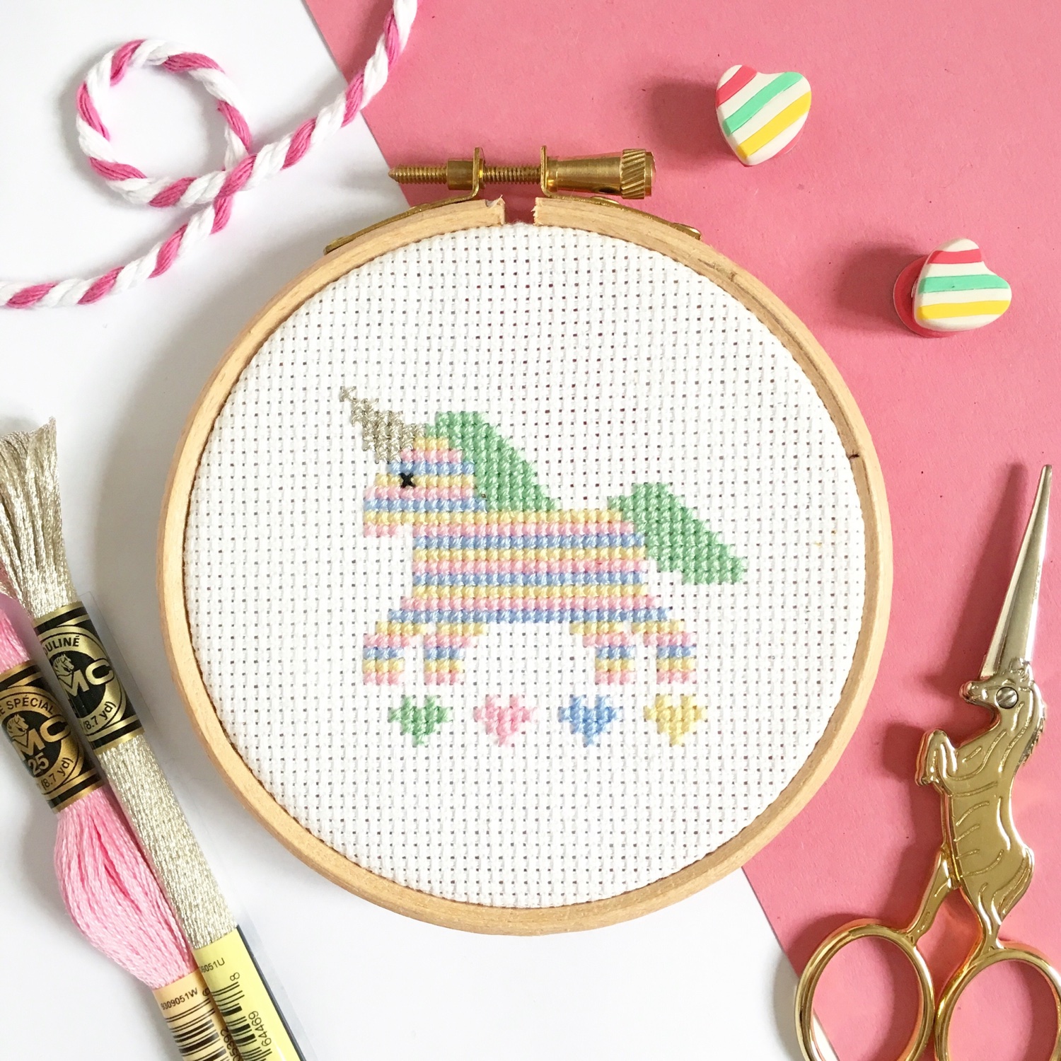 unicorn-cross-stitch- by Hannah Hand Makes | Hello! Hooray!