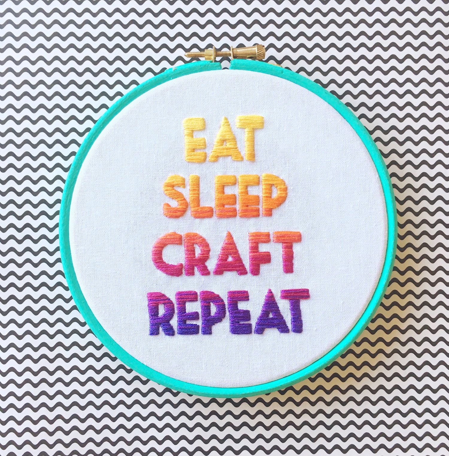 Eat Sleep Craft Repeat ombre embroidery | Hello! Hooray!