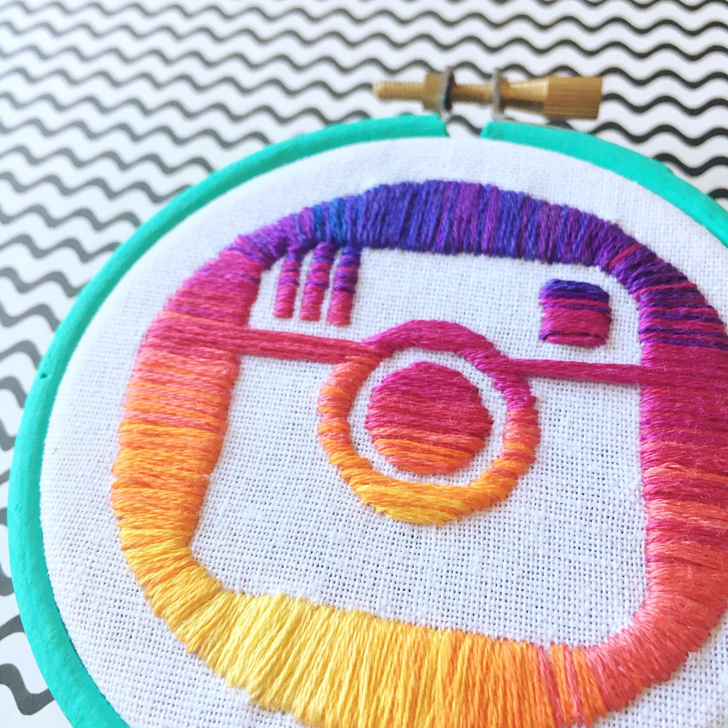 Hand embroidered Instagram logo | Hello! Hooray!