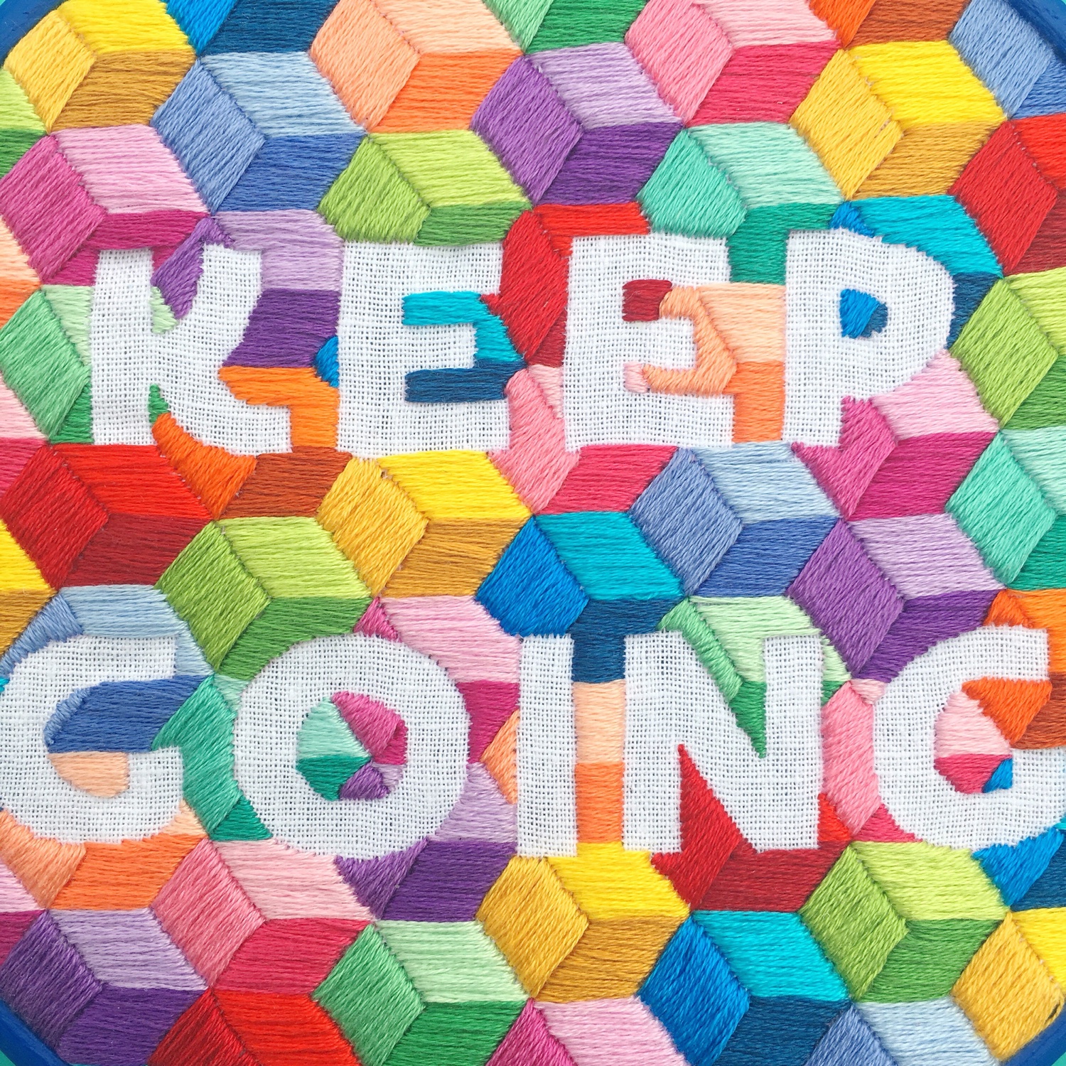 Keep Going negative space embroidery | Hello! Hooray!