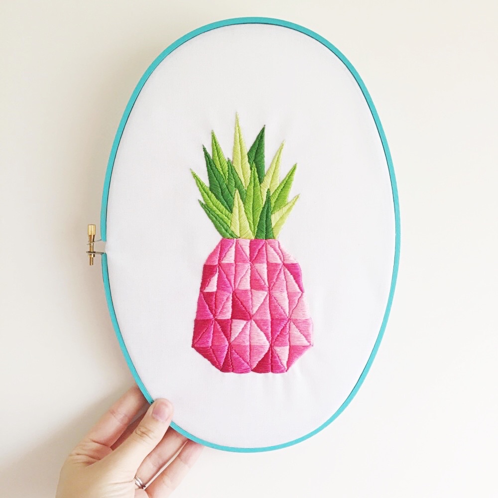 Pink Pineapple embroidery | Hello! Hooray!