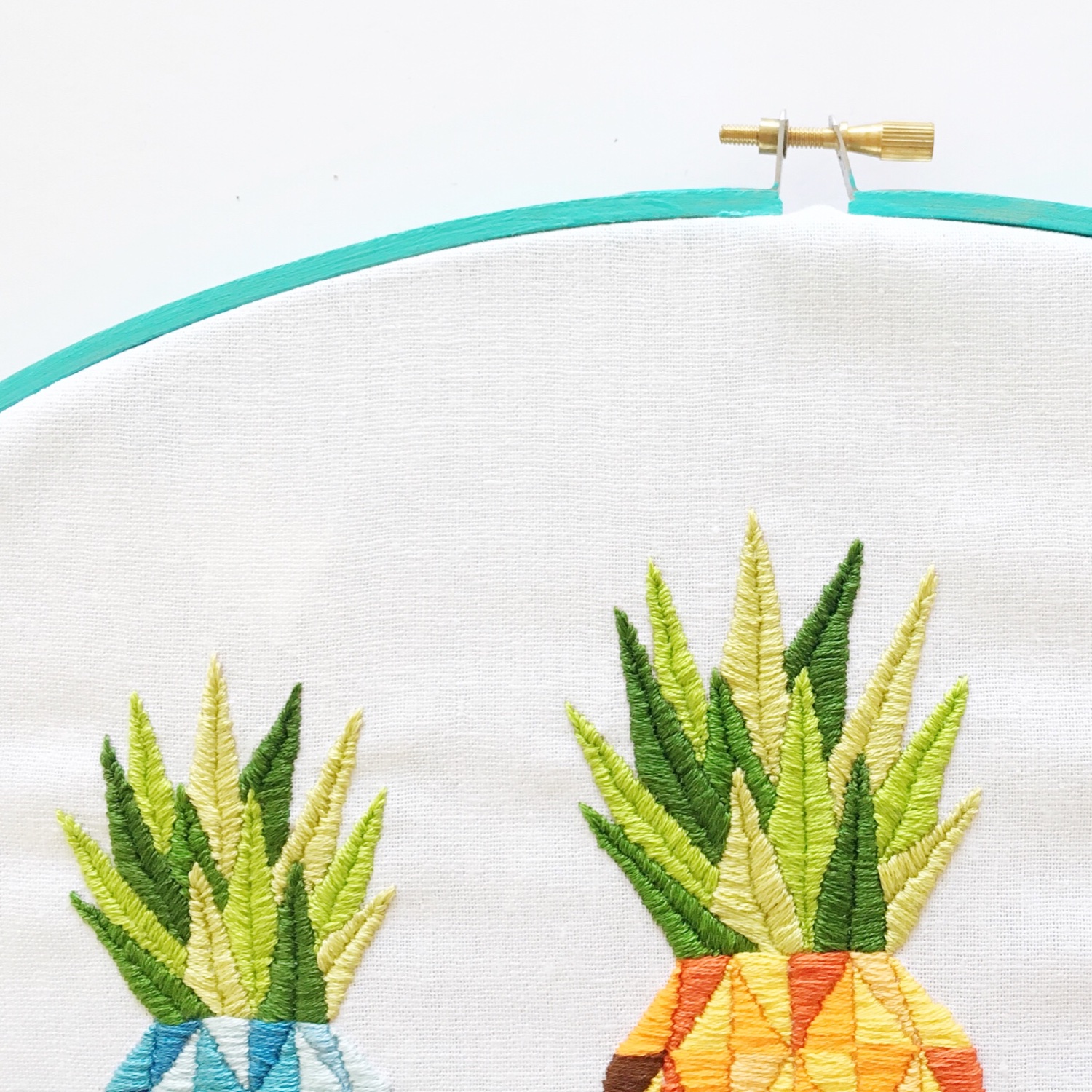 Leaves for blue pineapple embroidery | Hello! Hooray!