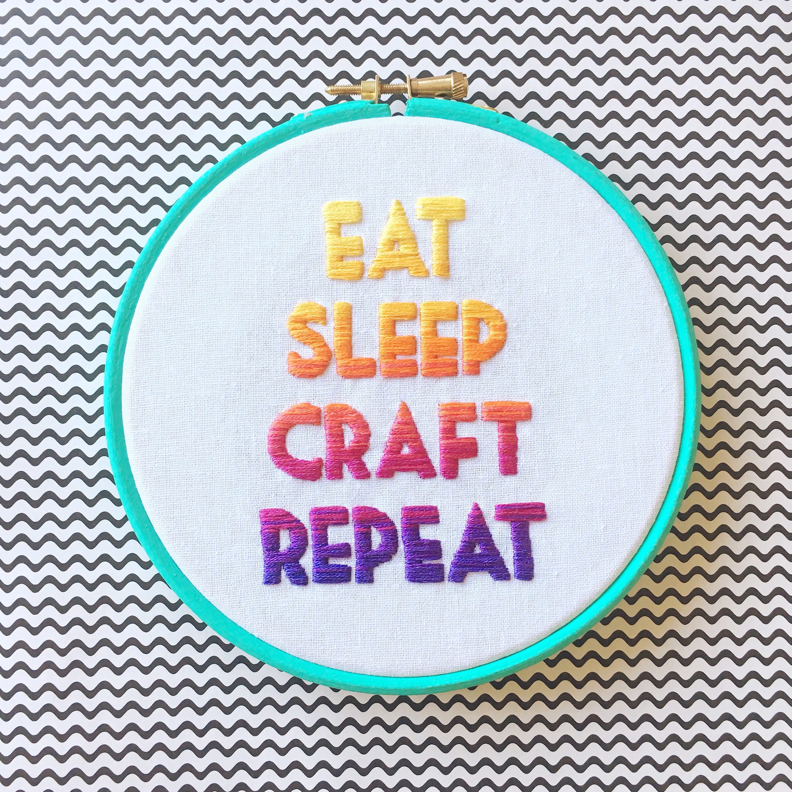 Ombre lettering hand embroidery workshop at Tea and Crafting