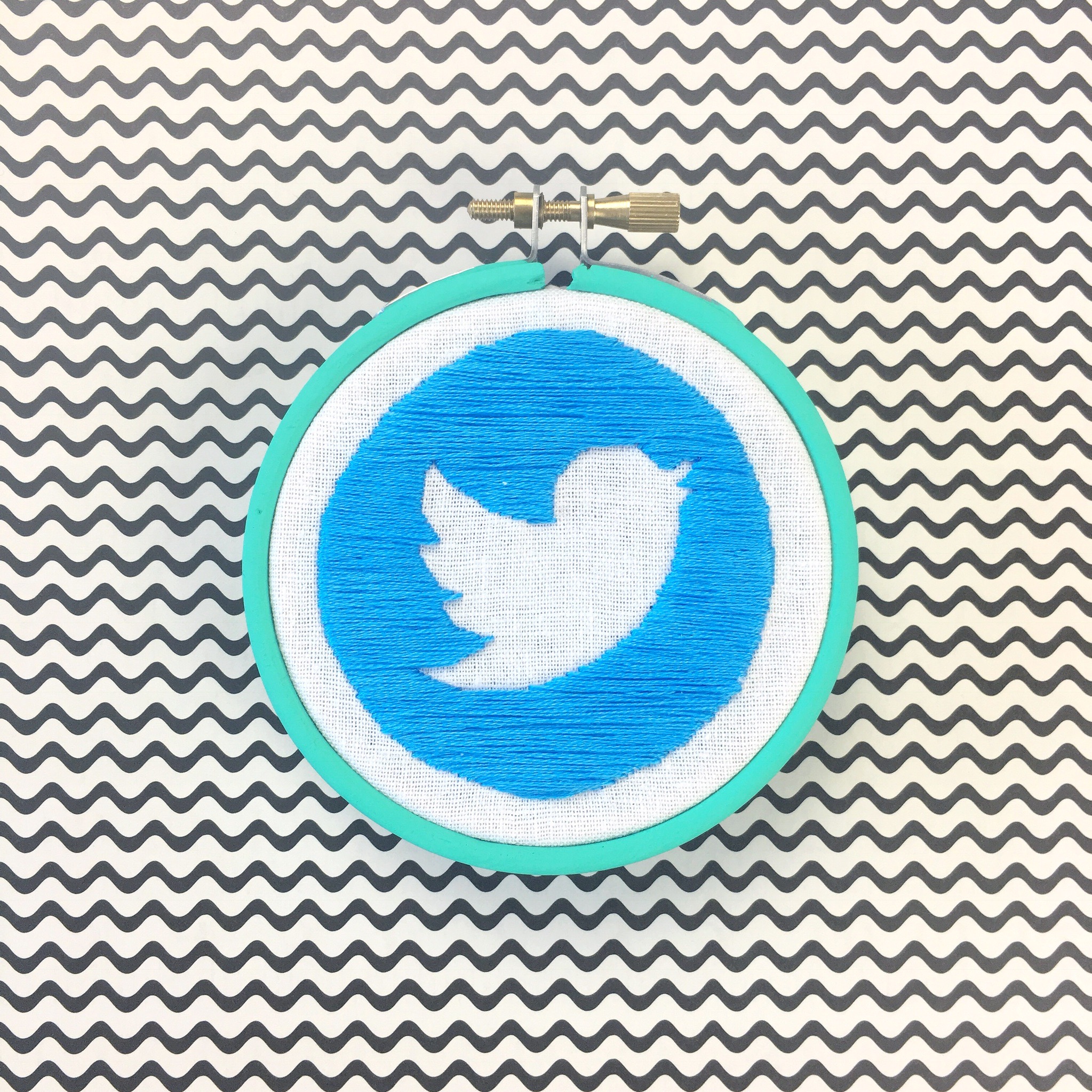 Twitter stitched logo | Hello! Hooray!