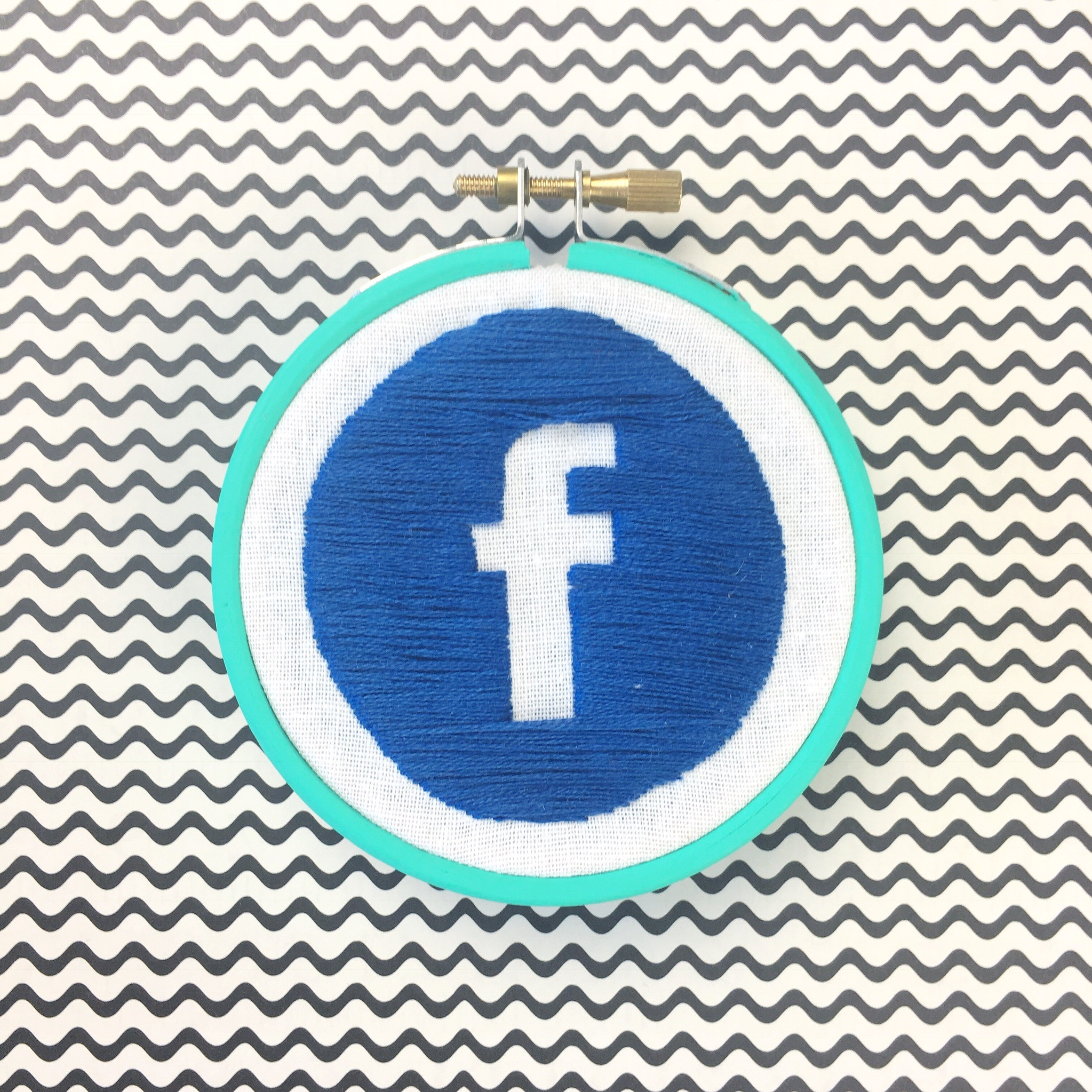 Facebook stitched logo | Hello! Hooray!