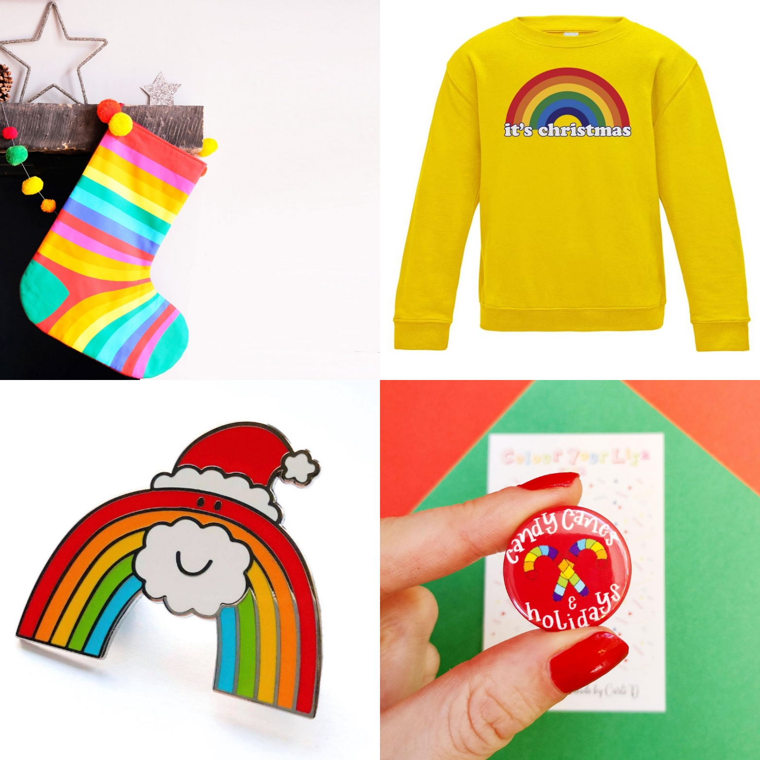 Rainbow Christmas Etsy accessories | Hello! Hooray!