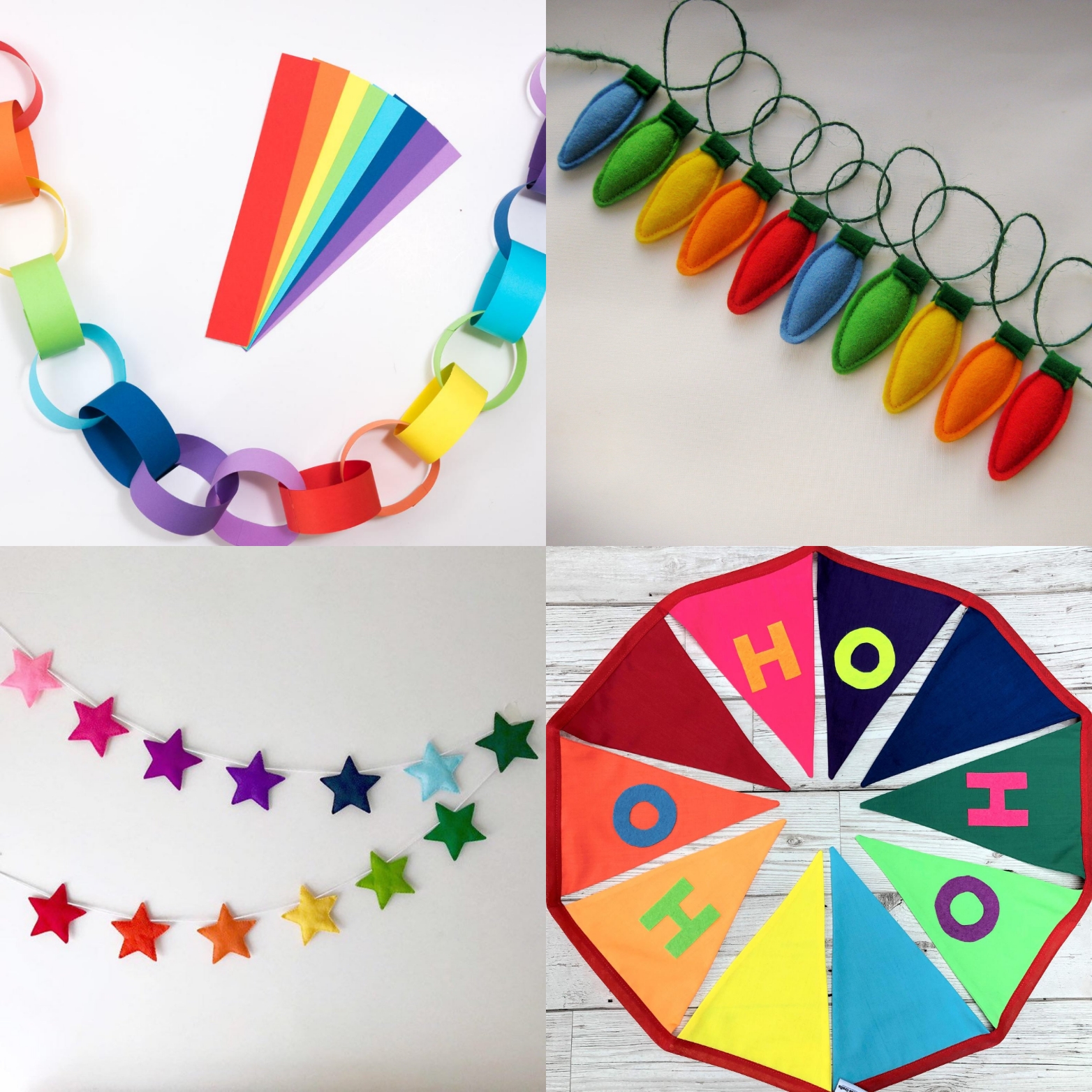 Merry rainbow Christmas Etsy garlands | Hello! Hooray!