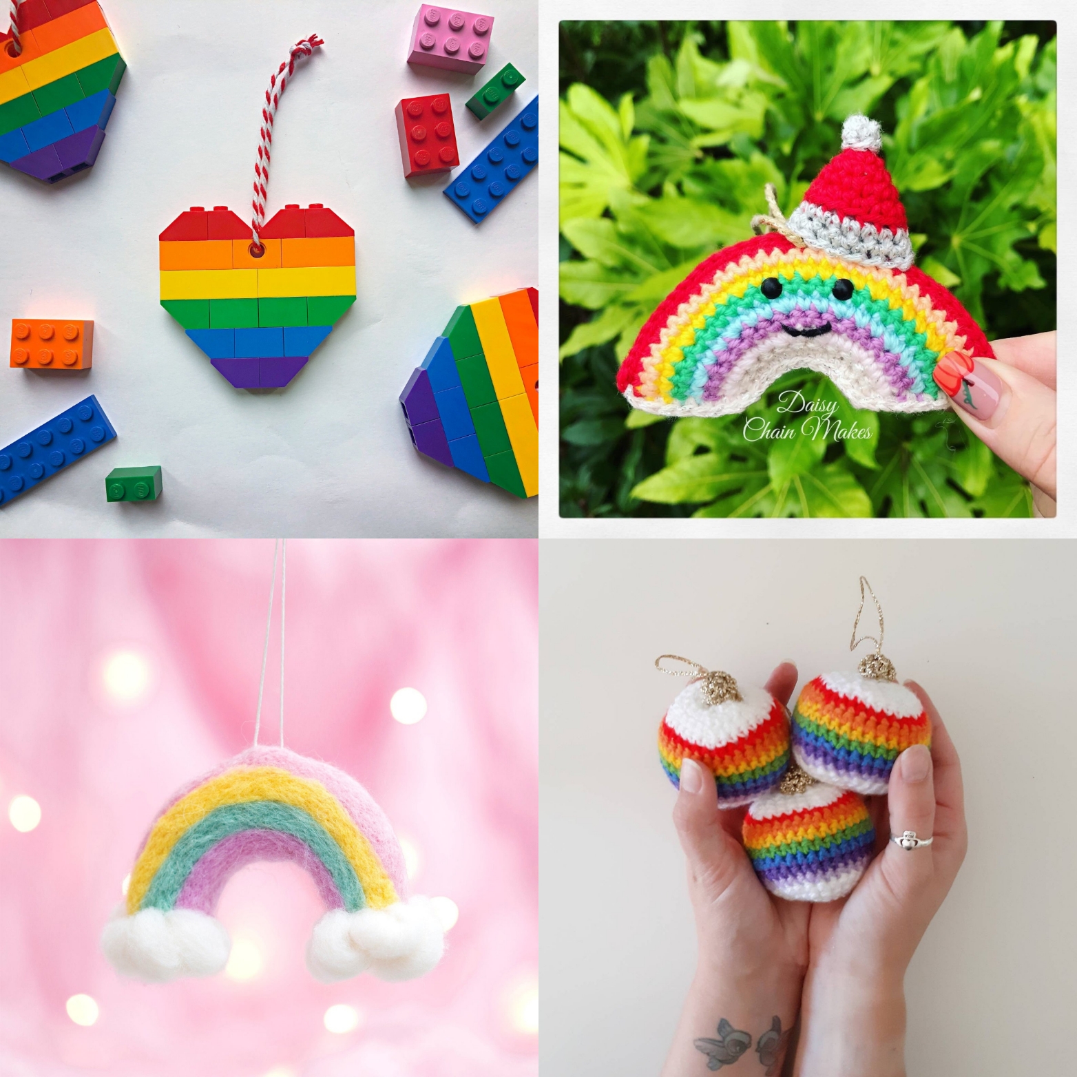 Merry rainbow Christmas Etsy tree decorations | Hello! Hooray!