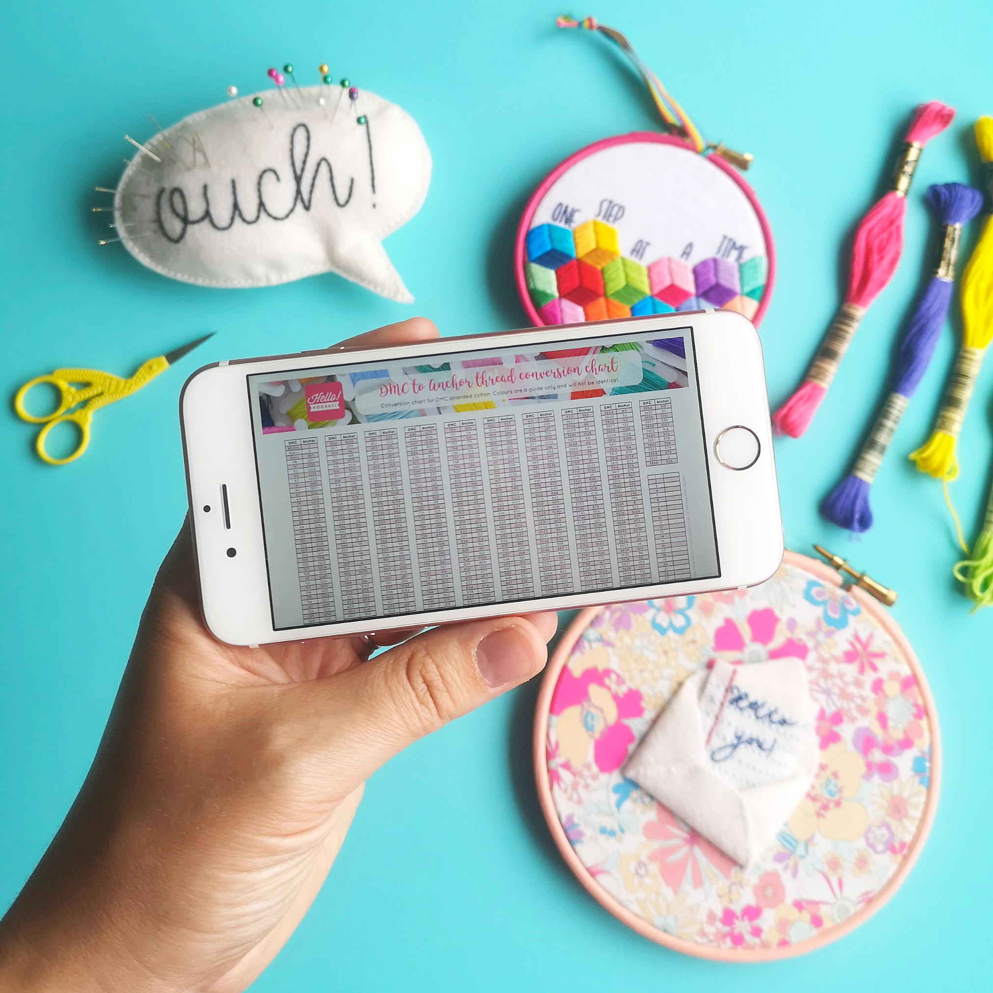 DMC chart and Colourful Fun Embroidery projects | Hello! Hooray!