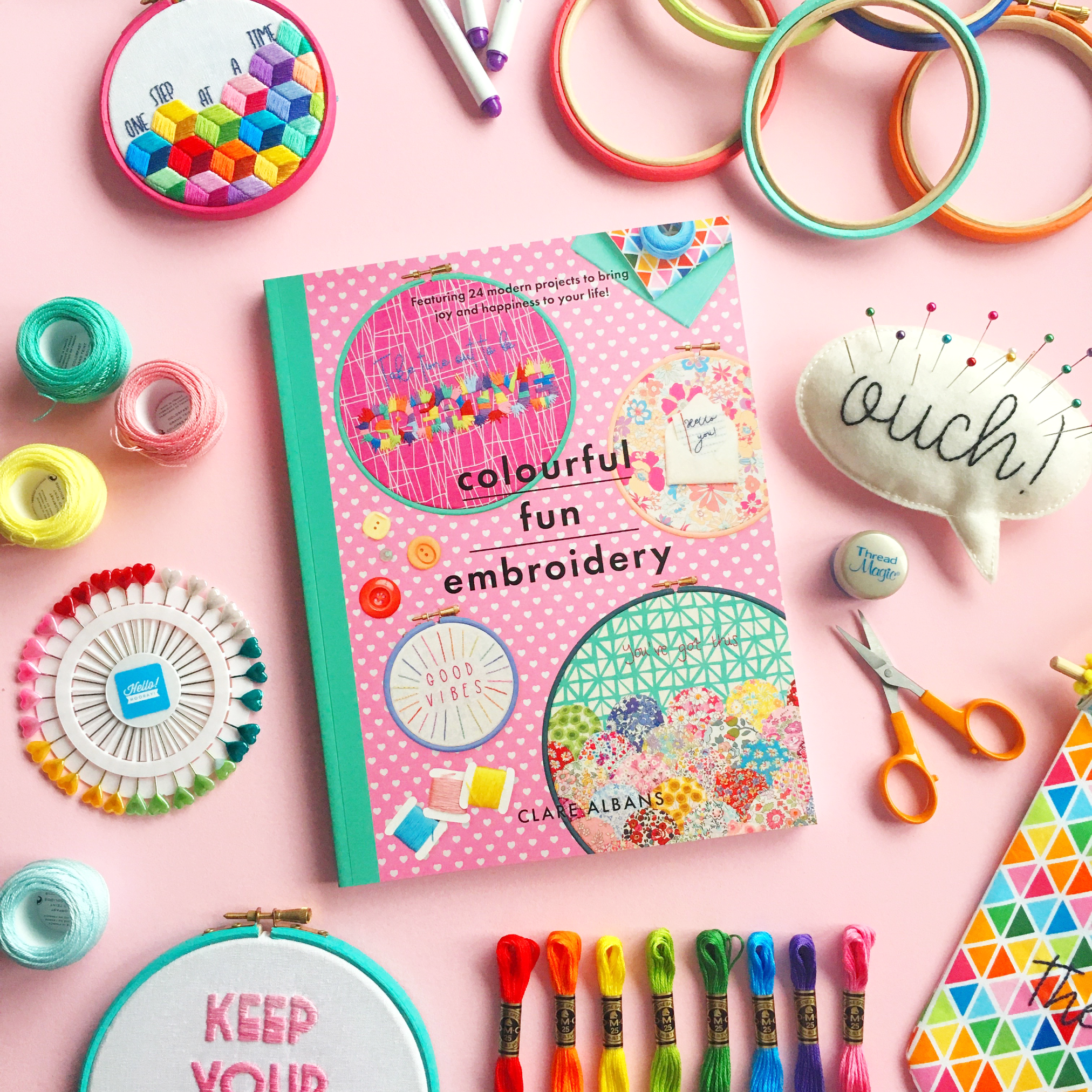 Colourful Fun Embroidery by Clare Albans | Hello! Hooray!