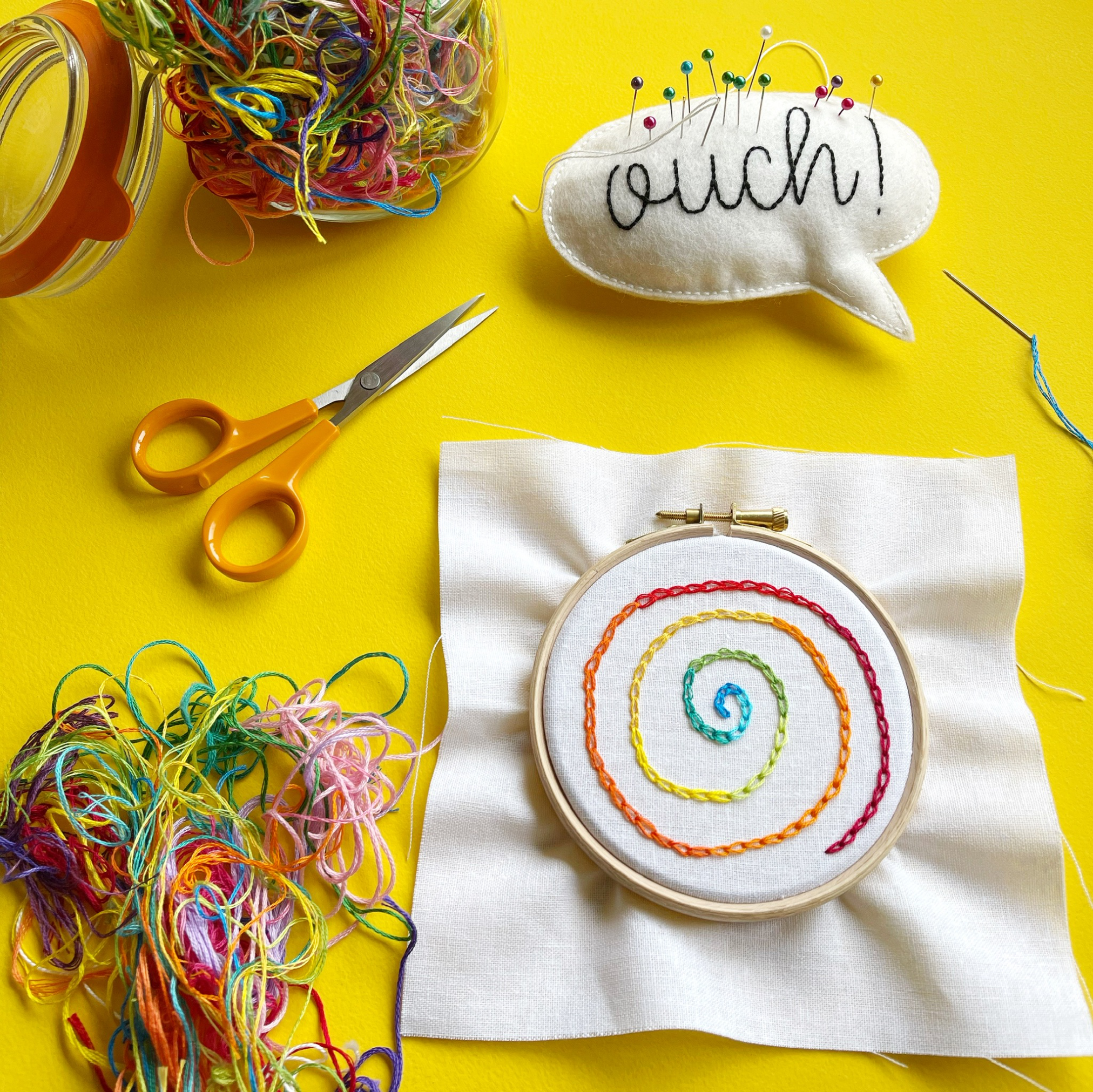 Chain stitch spiral hoop | Hello! Hooray!