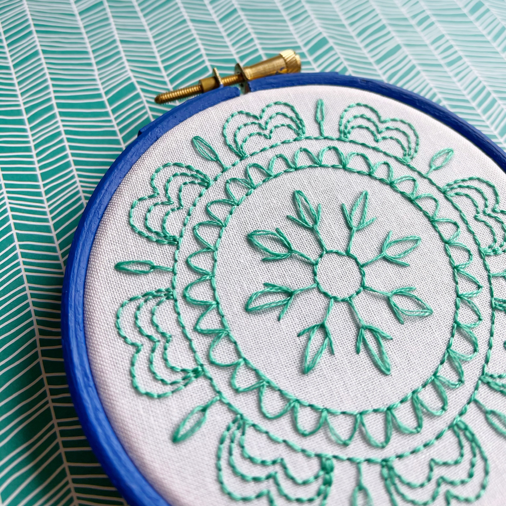 Spring mandala hoop details | Hello! Hooray!