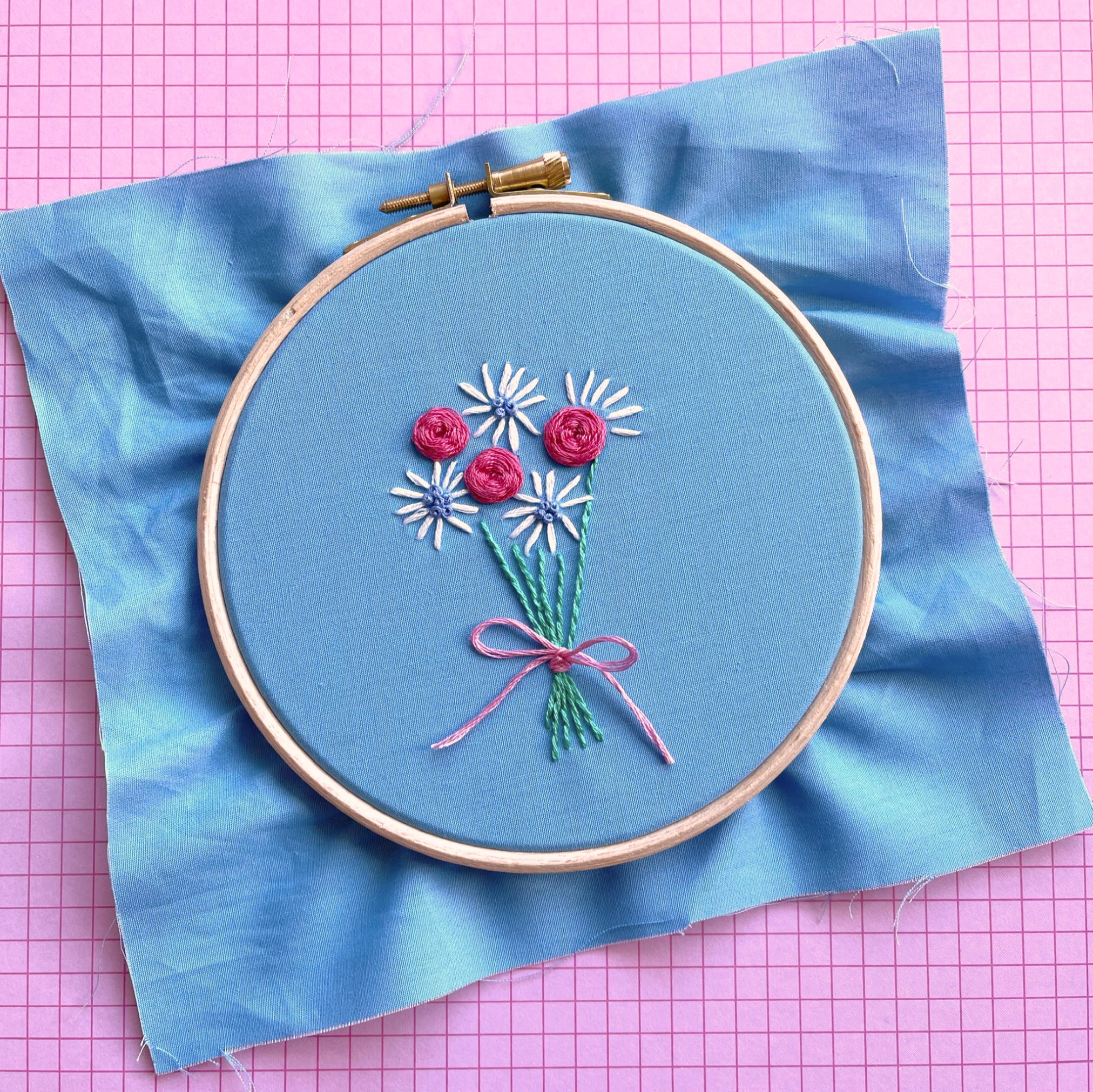 Woven spider web rose bouquet hoop | Hello! Hooray!