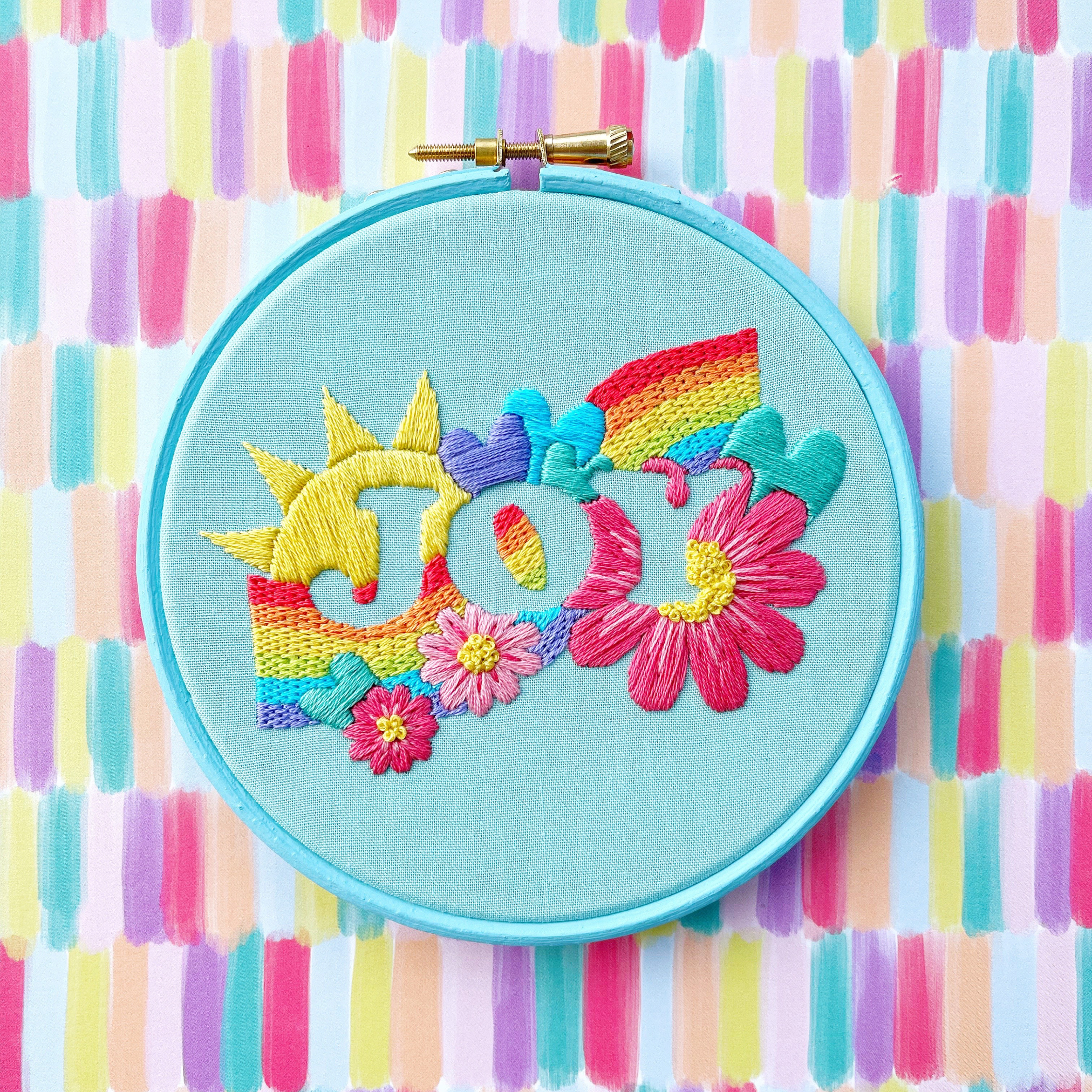 JOY embroidery hoop by Hello! Hooray!