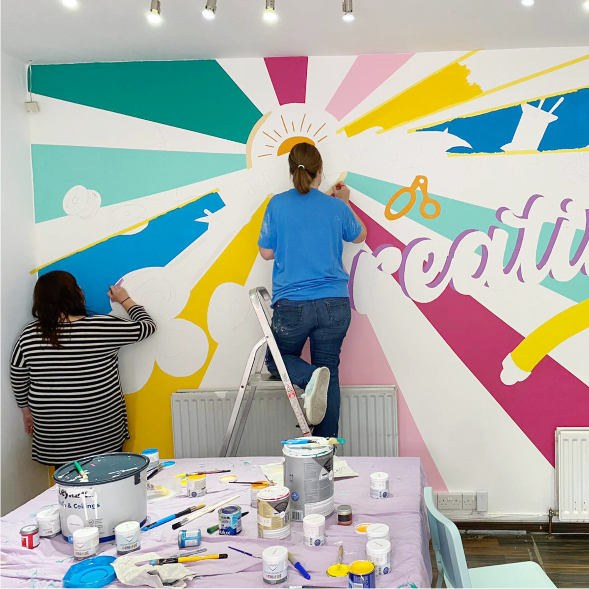 Painting the mural
