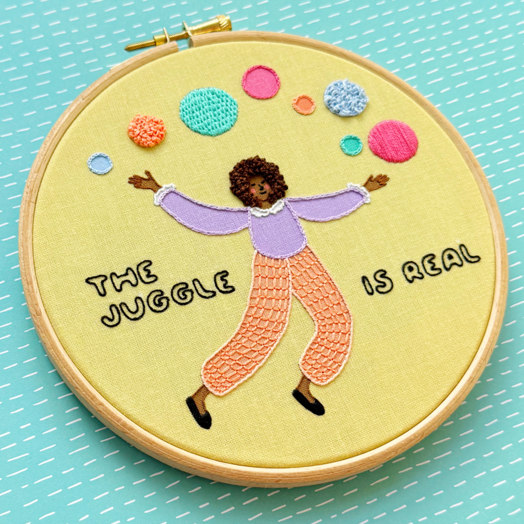 The Juggle is Real embroidery kit by Hello! Hooray!