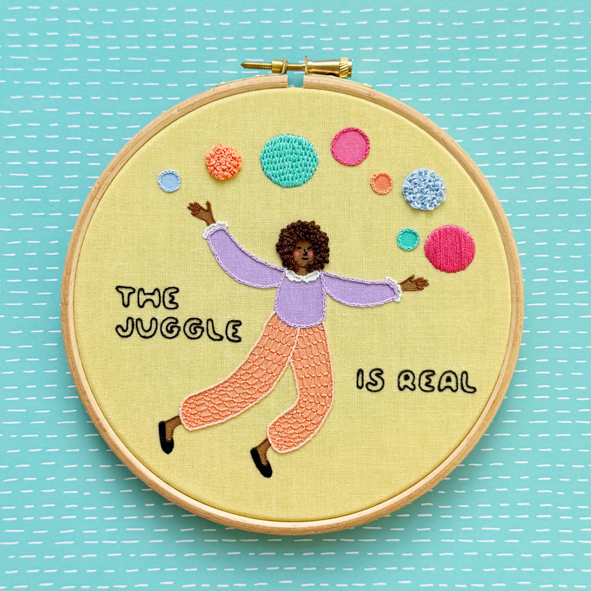 The Juggle is Real Hand embroidery kit