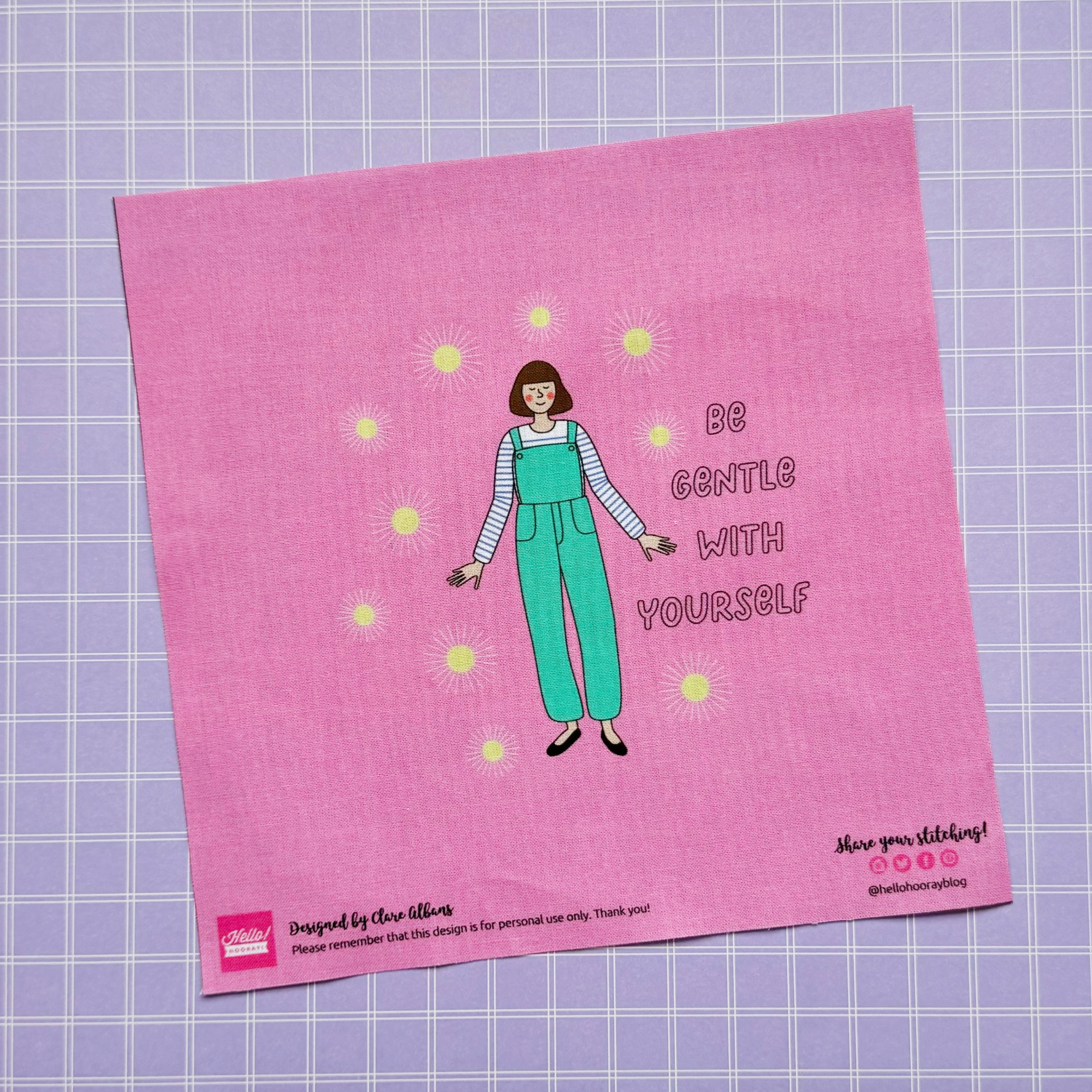 Be Gentle with Yourself fabric panel