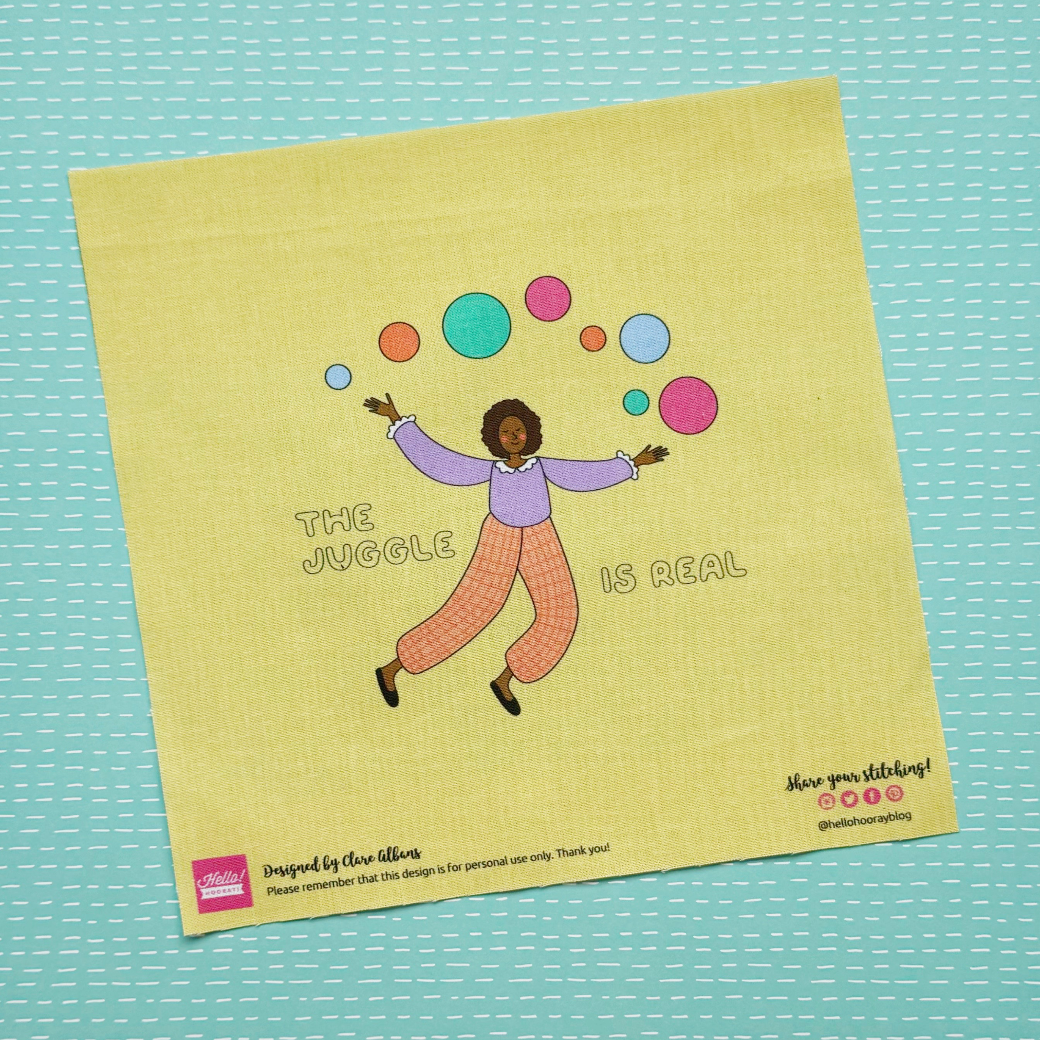 The Juggle is Real fabric panel