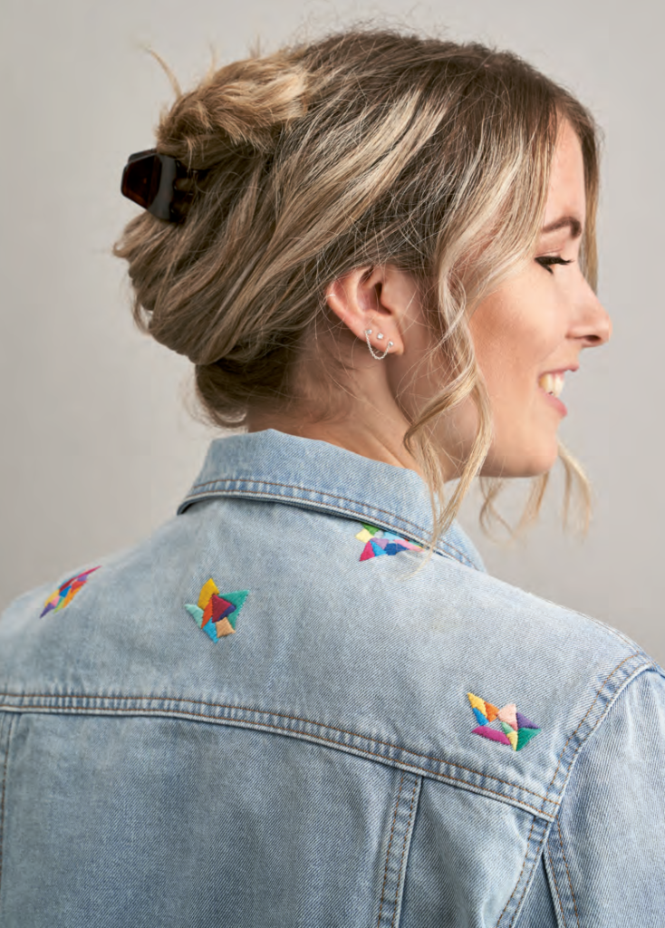 Geo denim embroidery workshop