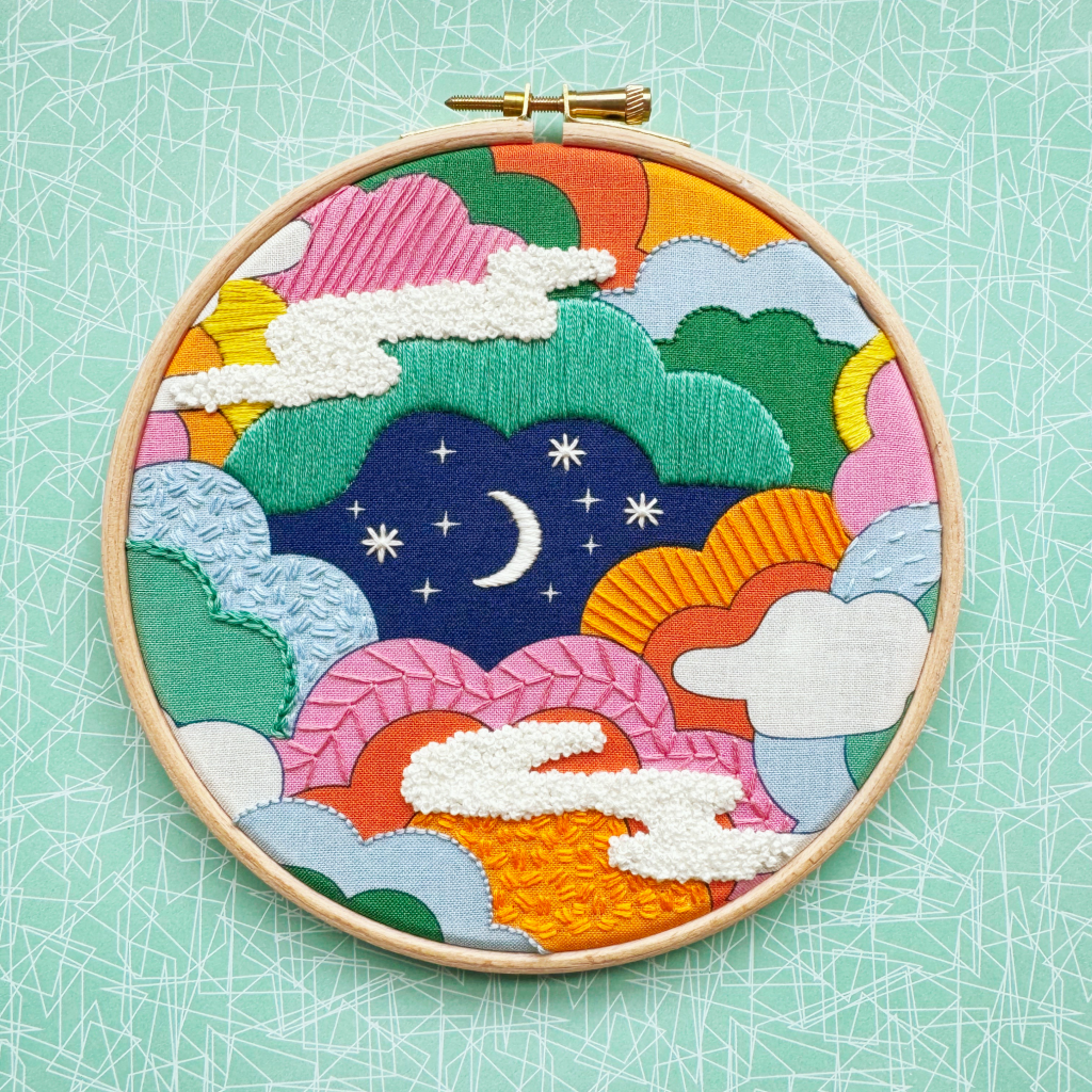 Stardust hoop embroidery workshop square